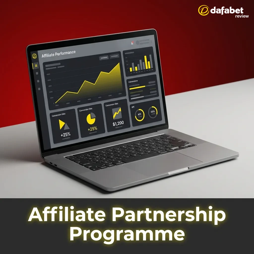 Dafabet affiliate program dashboard showing commission tracking, marketing materials, and performance metrics