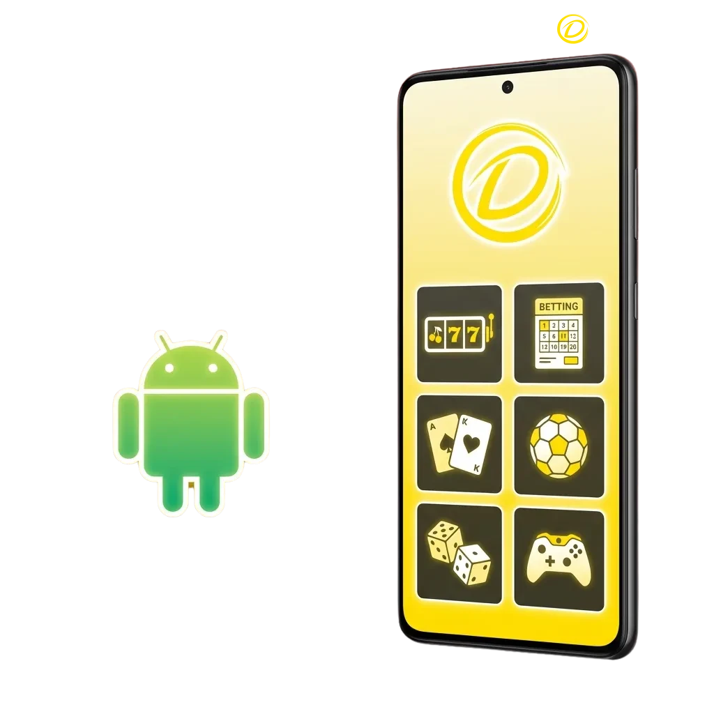 Android app download page showing free mobile betting and casino games platform with installation instructions