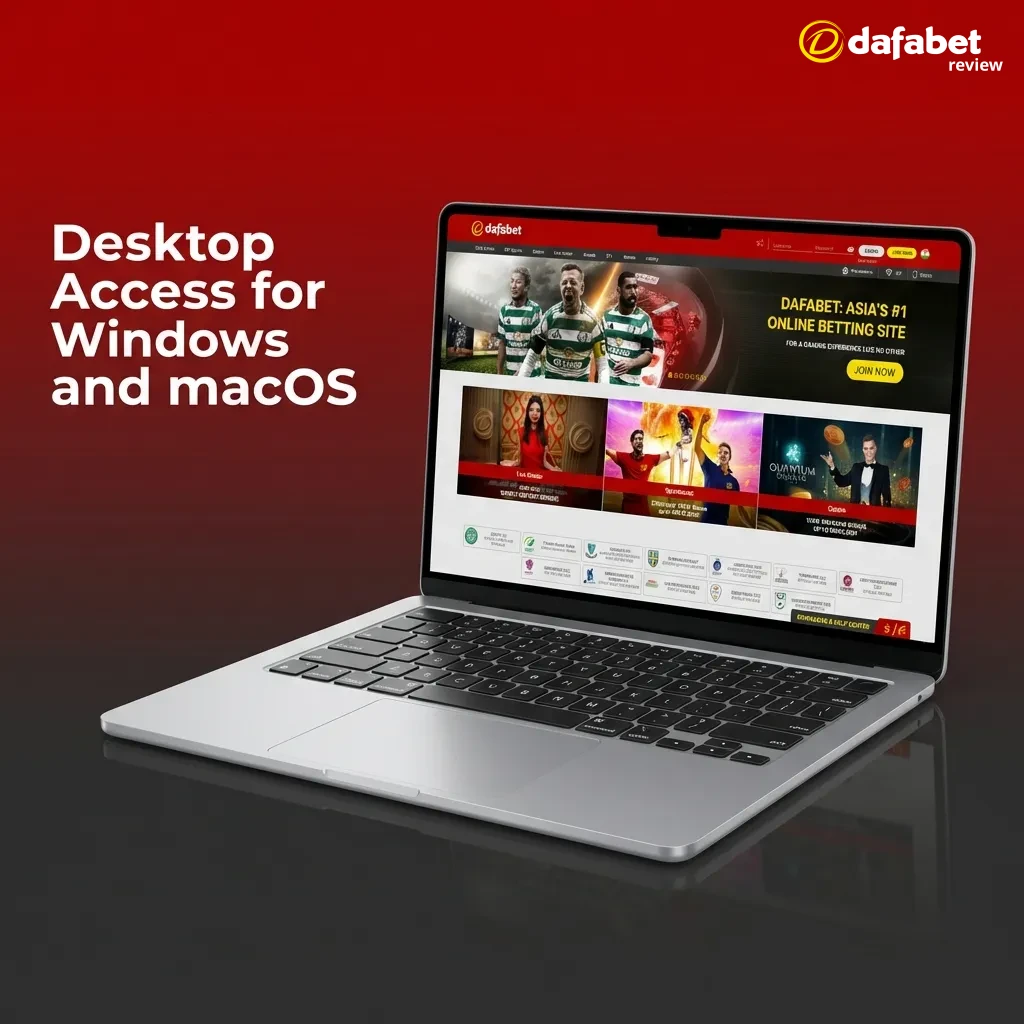 Dafabet website displayed on desktop browsers for Windows and macOS without dedicated software installation