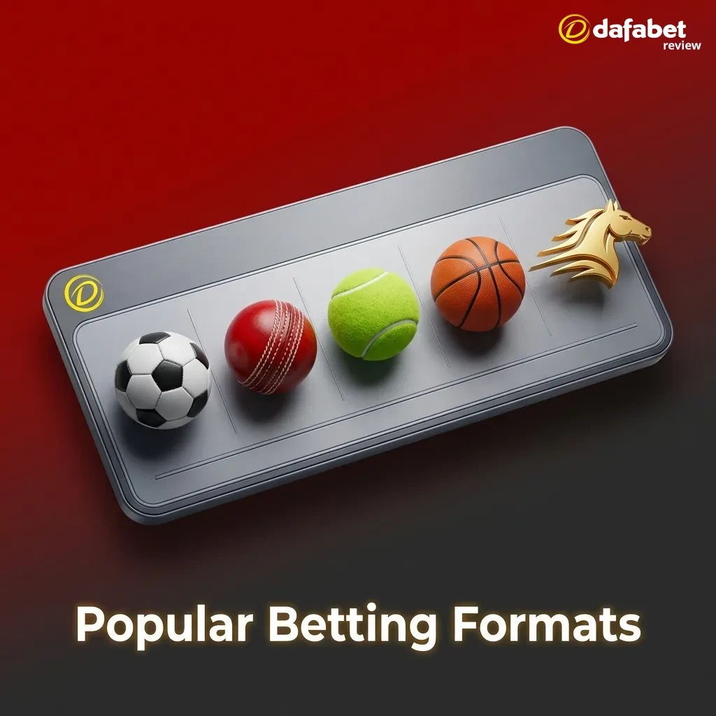 Dafabet betting formats comparison showing multi live, pre-match, and in-play betting options with strategy descriptions
