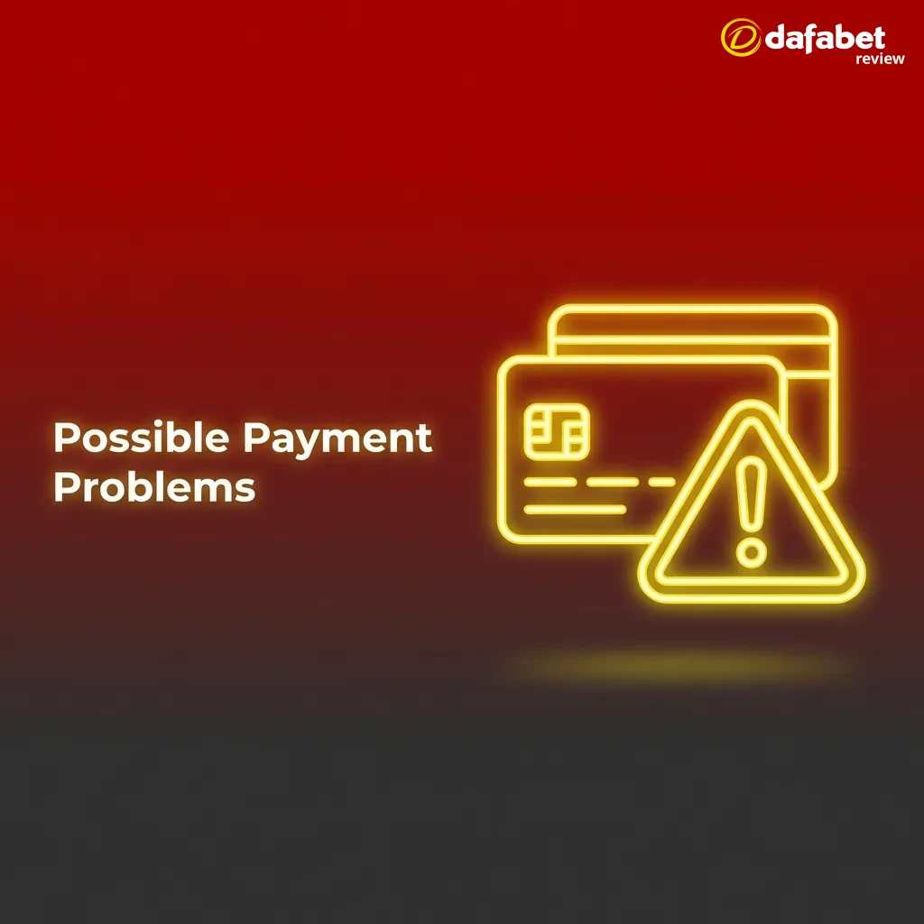 Illustration showing common payment problems with deposits and withdrawals, including solutions for failed transactions.