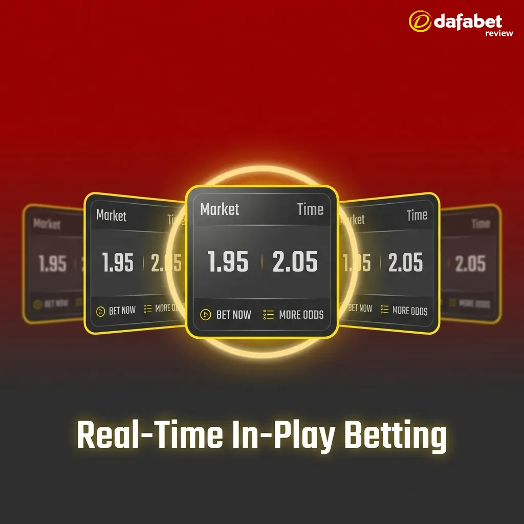 Dafabet live betting interface showing real-time odds, match statistics, and cash-out options for cricket and football.