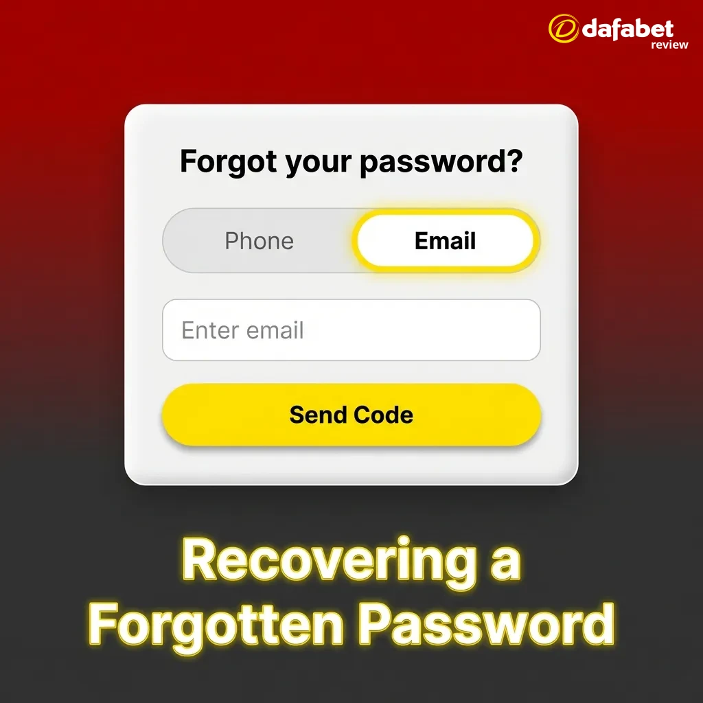 Password recovery screen showing forgot password link and reset instructions via email or phone