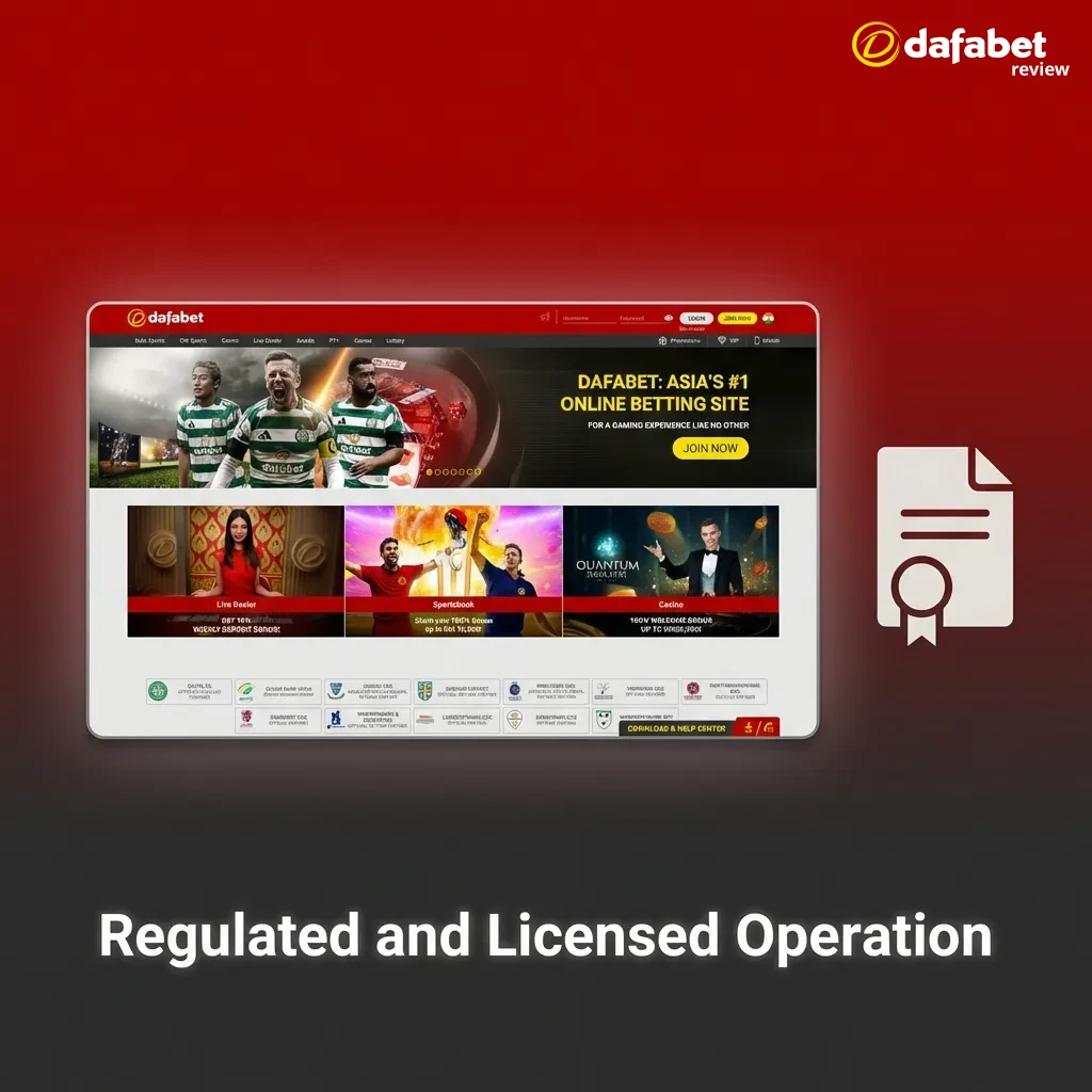 Dafabet gaming license certificate from Cagayan Economic Zone Authority ensuring regulated, secure online betting operations