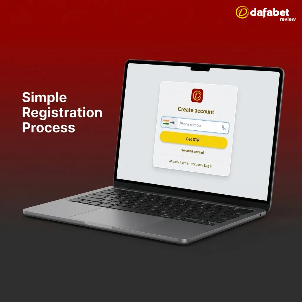 Simple online registration form showing step-by-step account creation process for sports betting and casino access