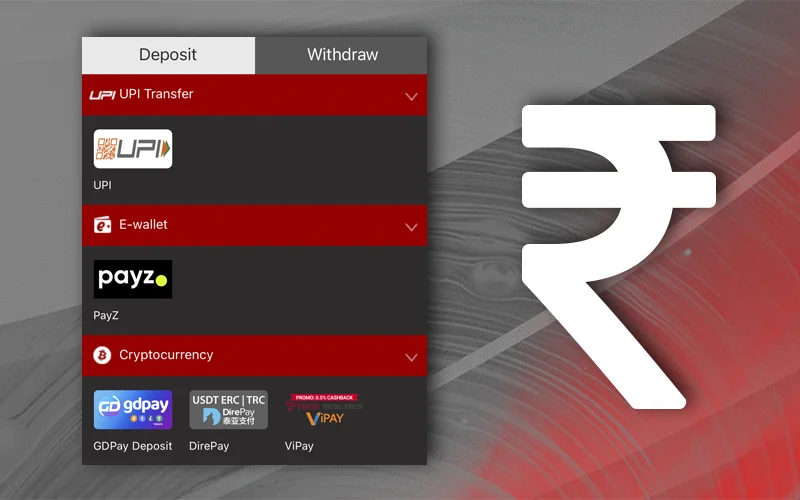 Fast transactions on the Dafabet website are available in rupees as well as cryptocurrency.