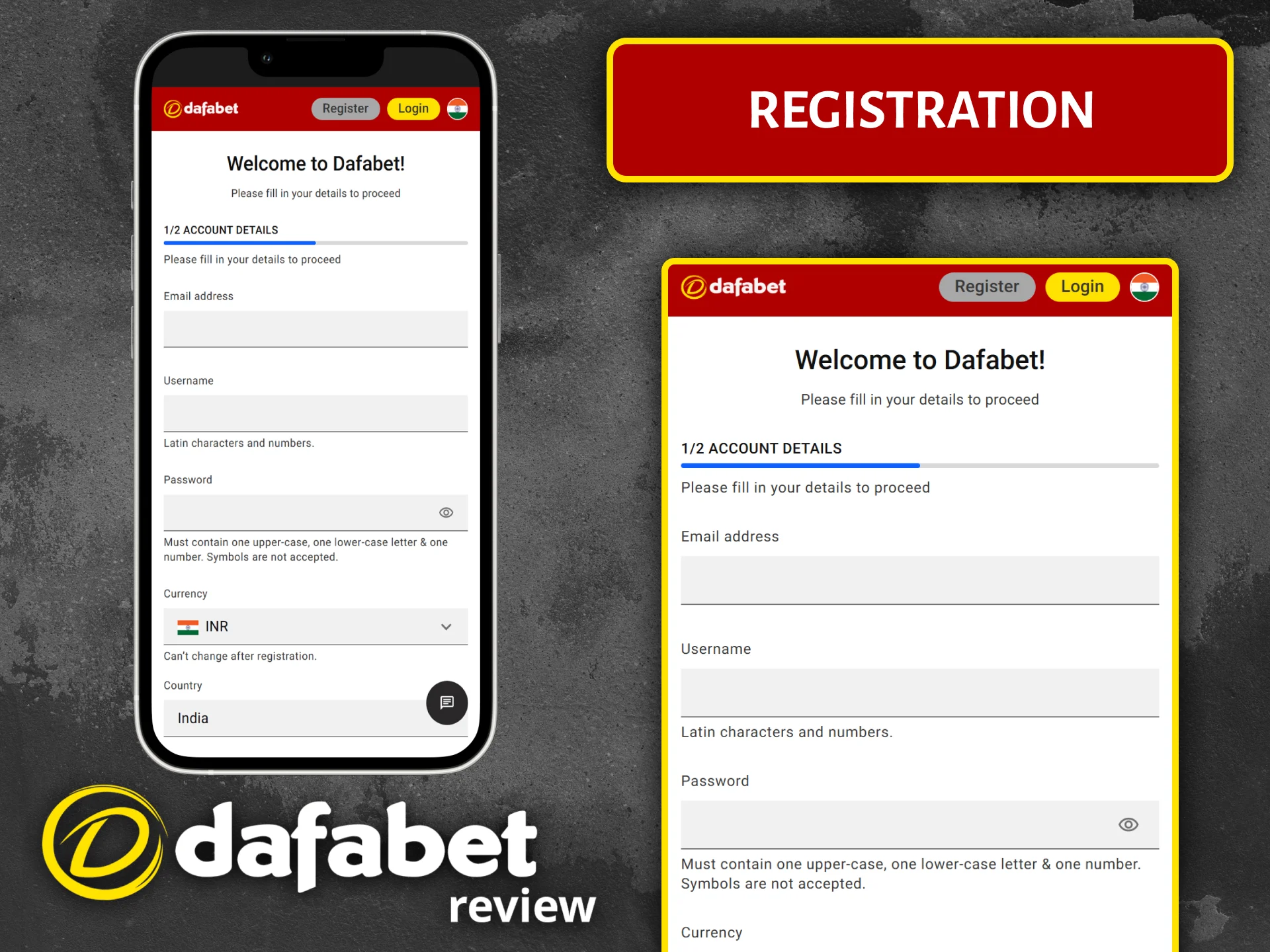 Register a new account through the Dafabet mobile app and start playing today.