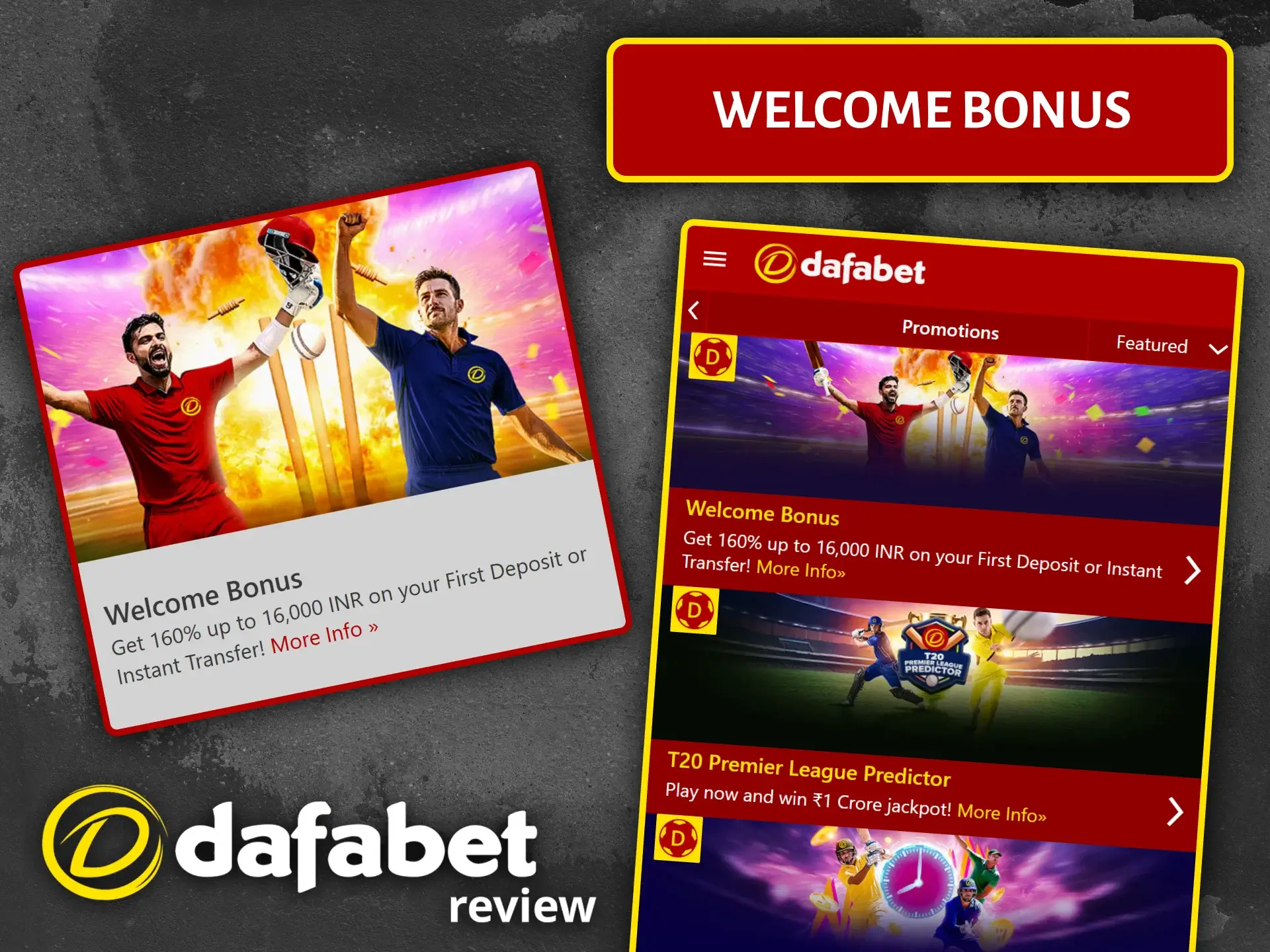 Register at Dafabet Casino and receive a generous welcome bonus for new players.
