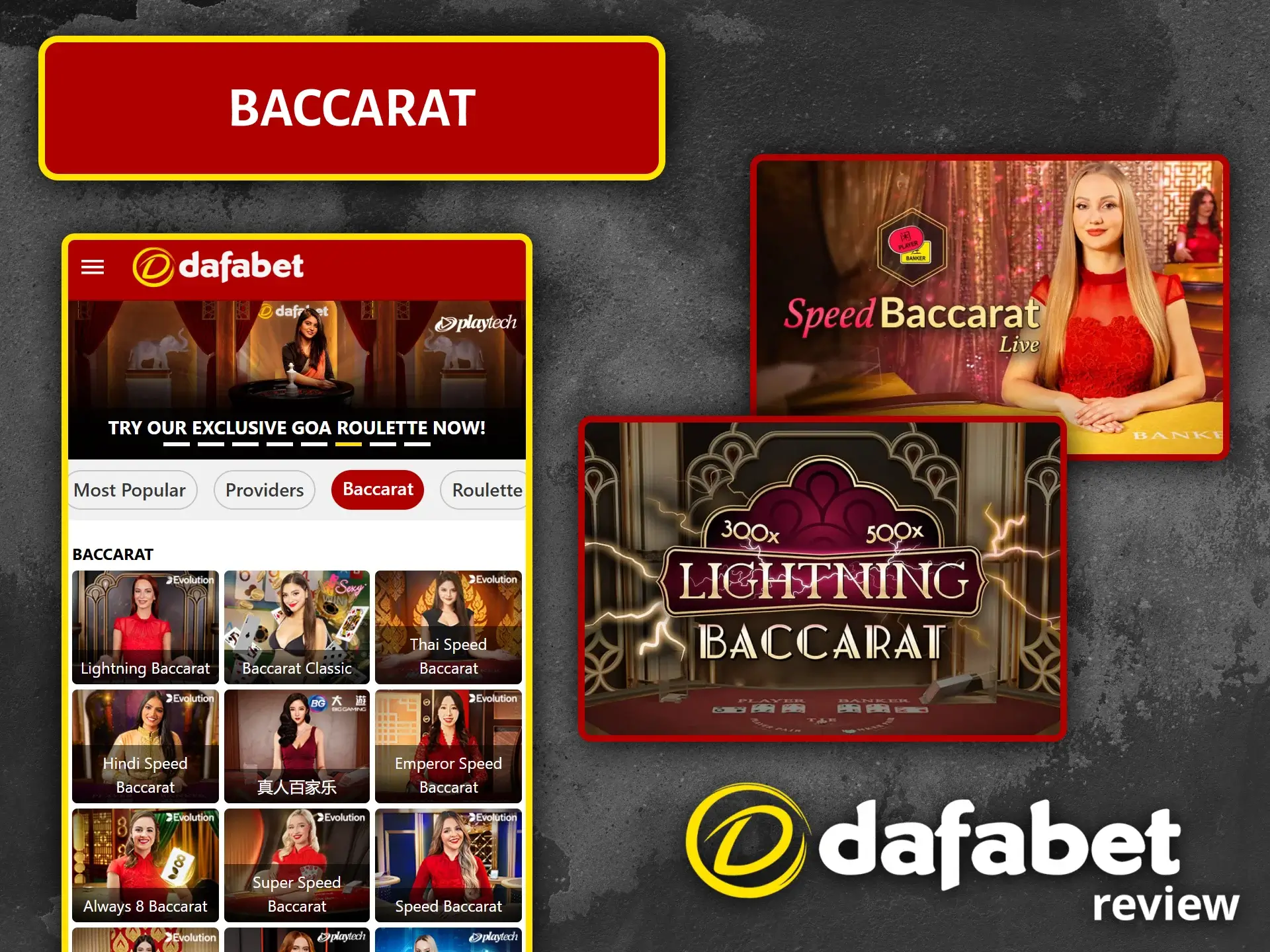 Join live dealer baccarat games at Dafabet to try your luck and test your winning strategies.