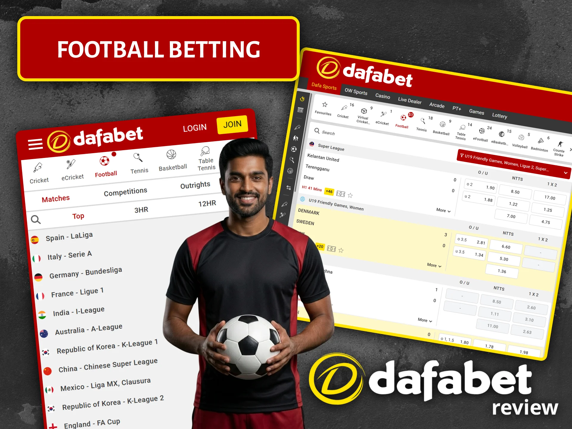 Bet on the world's top football leagues with the best odds at Dafabet.