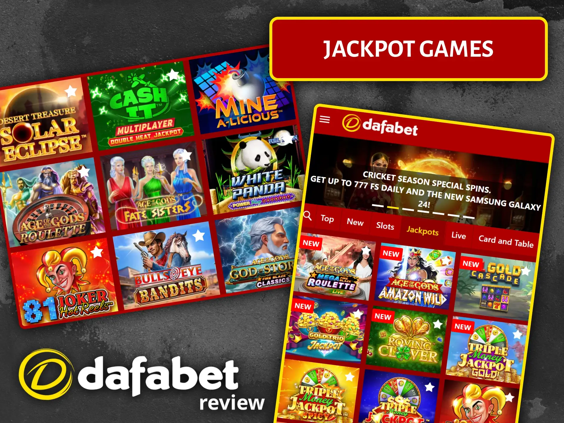 Try your luck with games featuring huge progressive jackpots at Dafabet Casino.