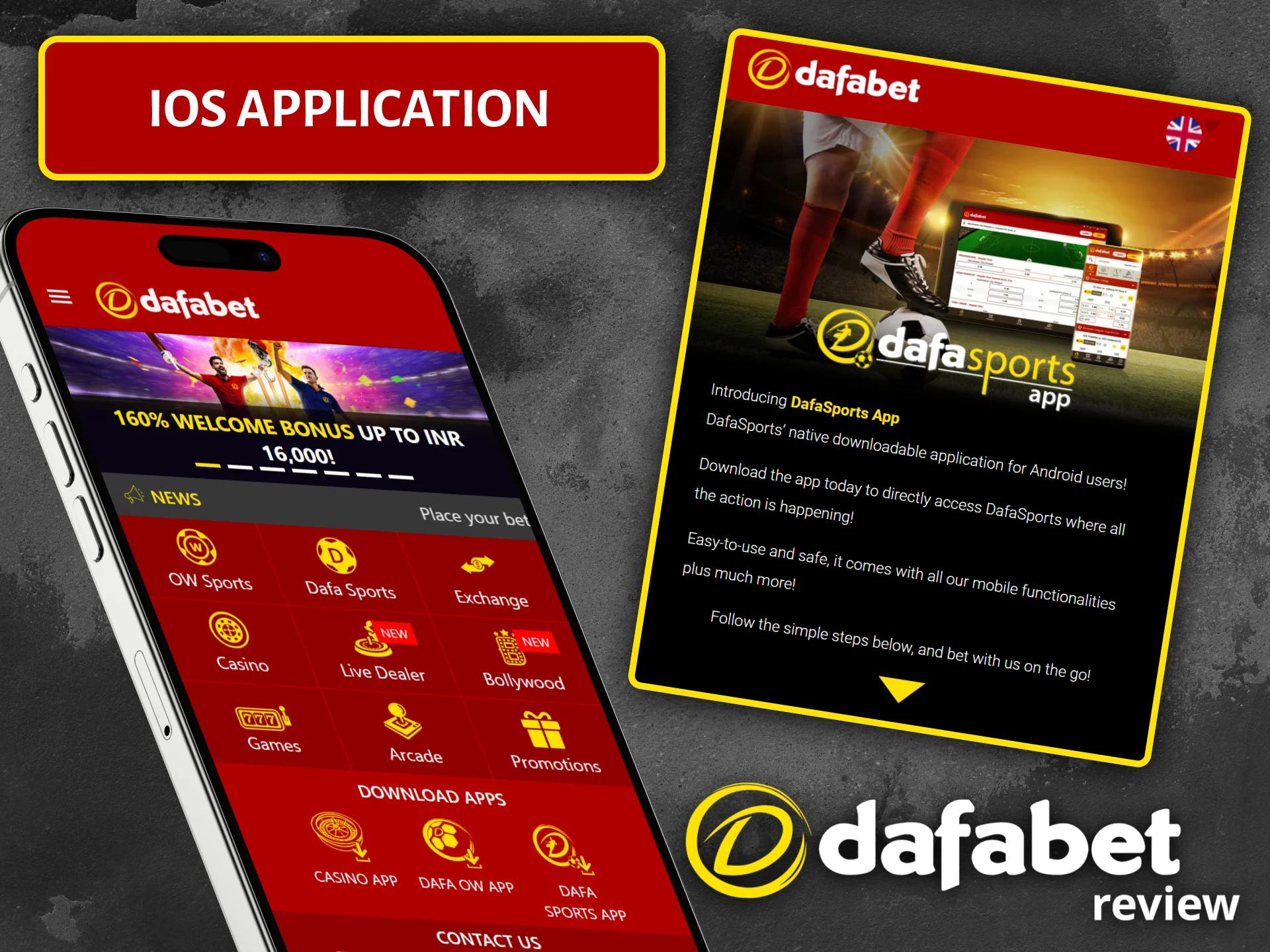 Download the Dafabet iOS app to enjoy premium casino games on your iPhone.