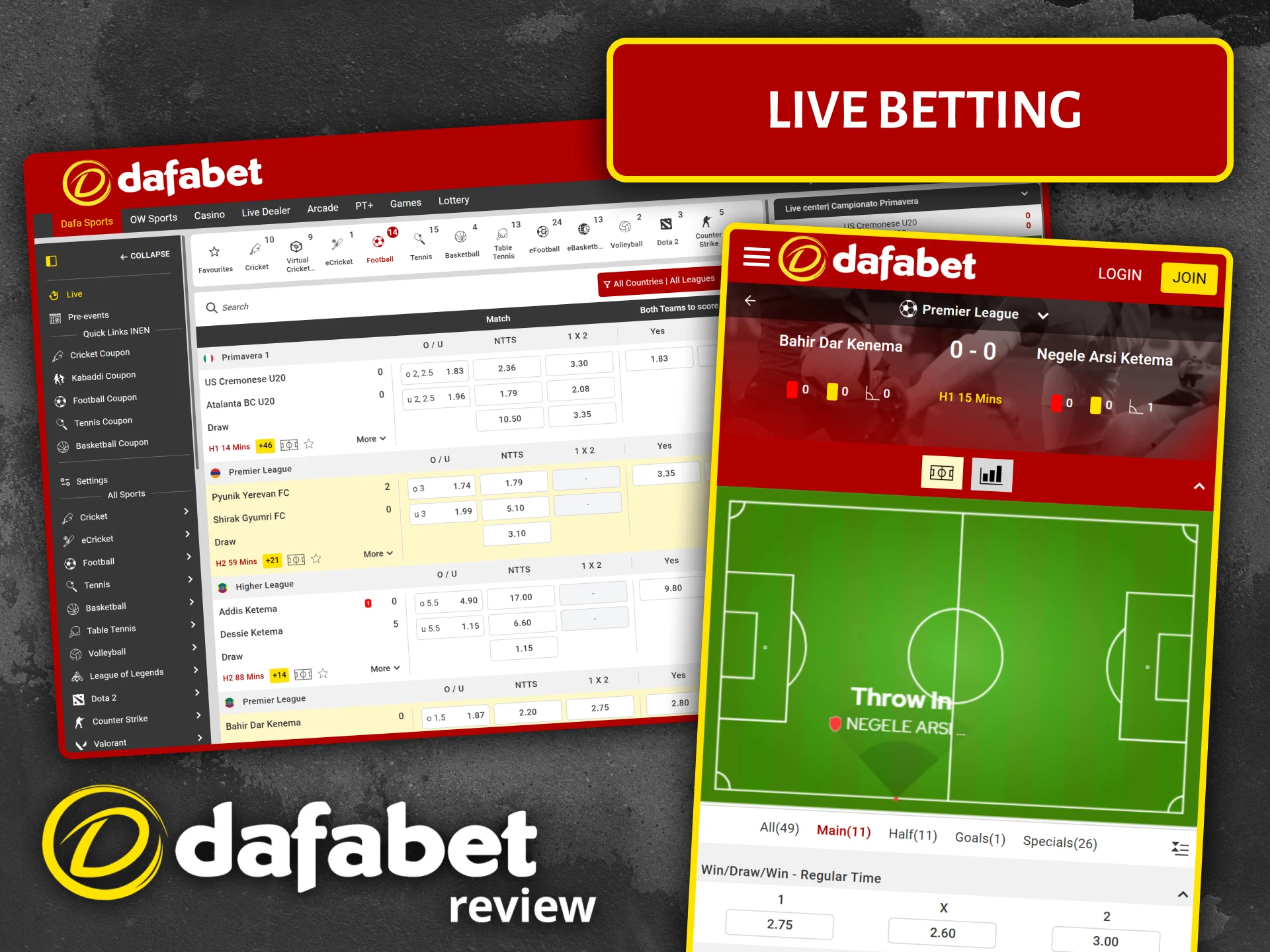 Experience the thrill of live betting on the Dafabet platform.