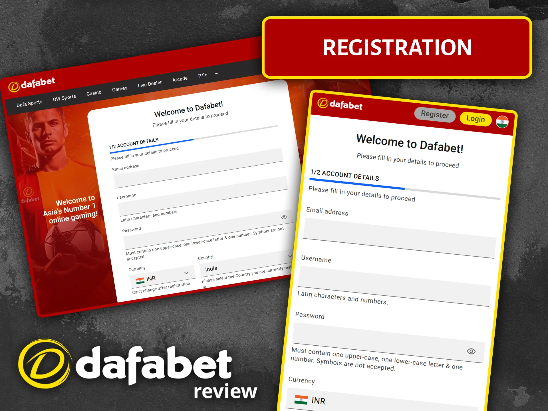 Join Dafabet today with quick and easy online registration.