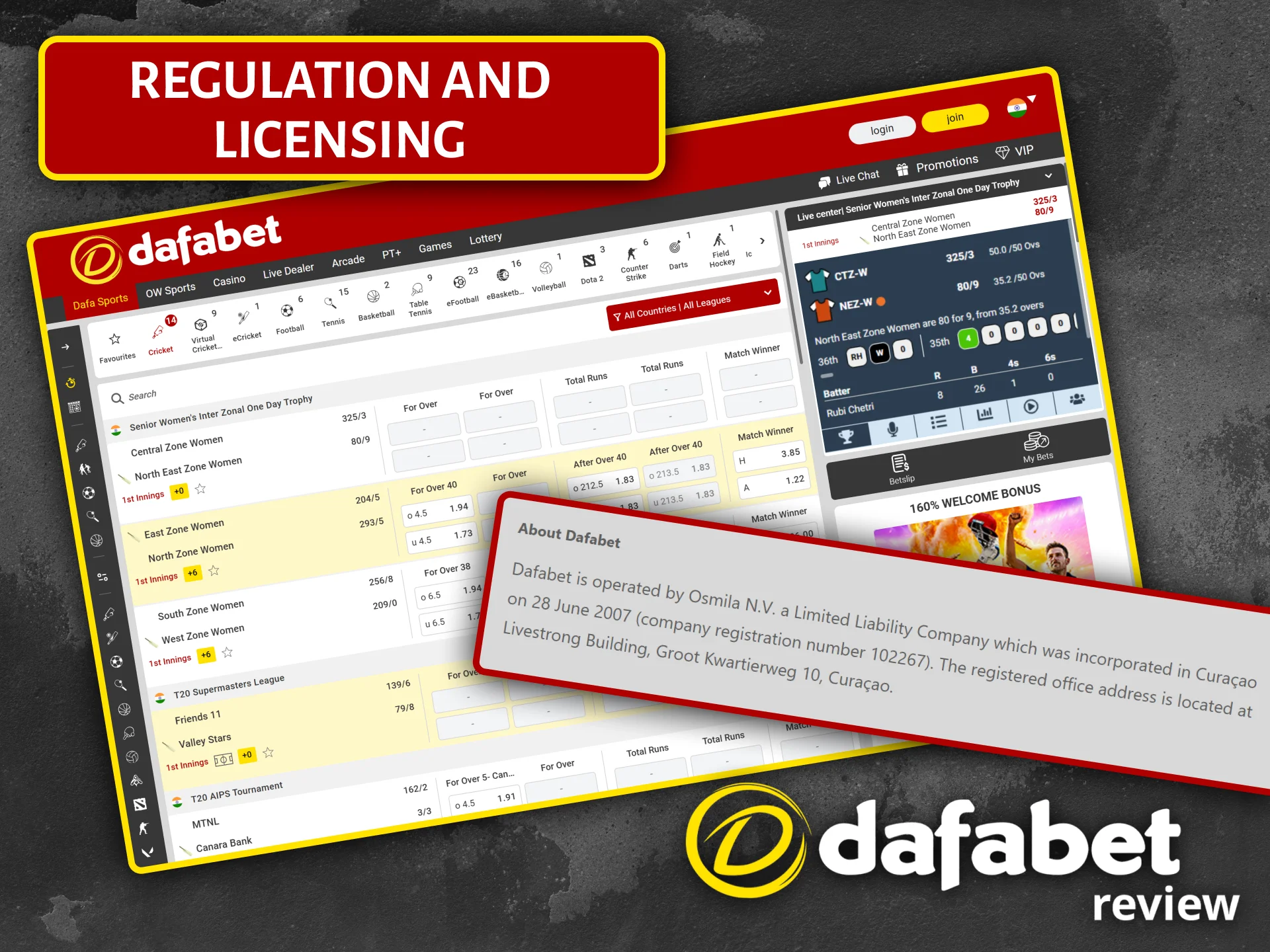 Play safely at Dafabet, a fully regulated and licensed international online gambling operator.