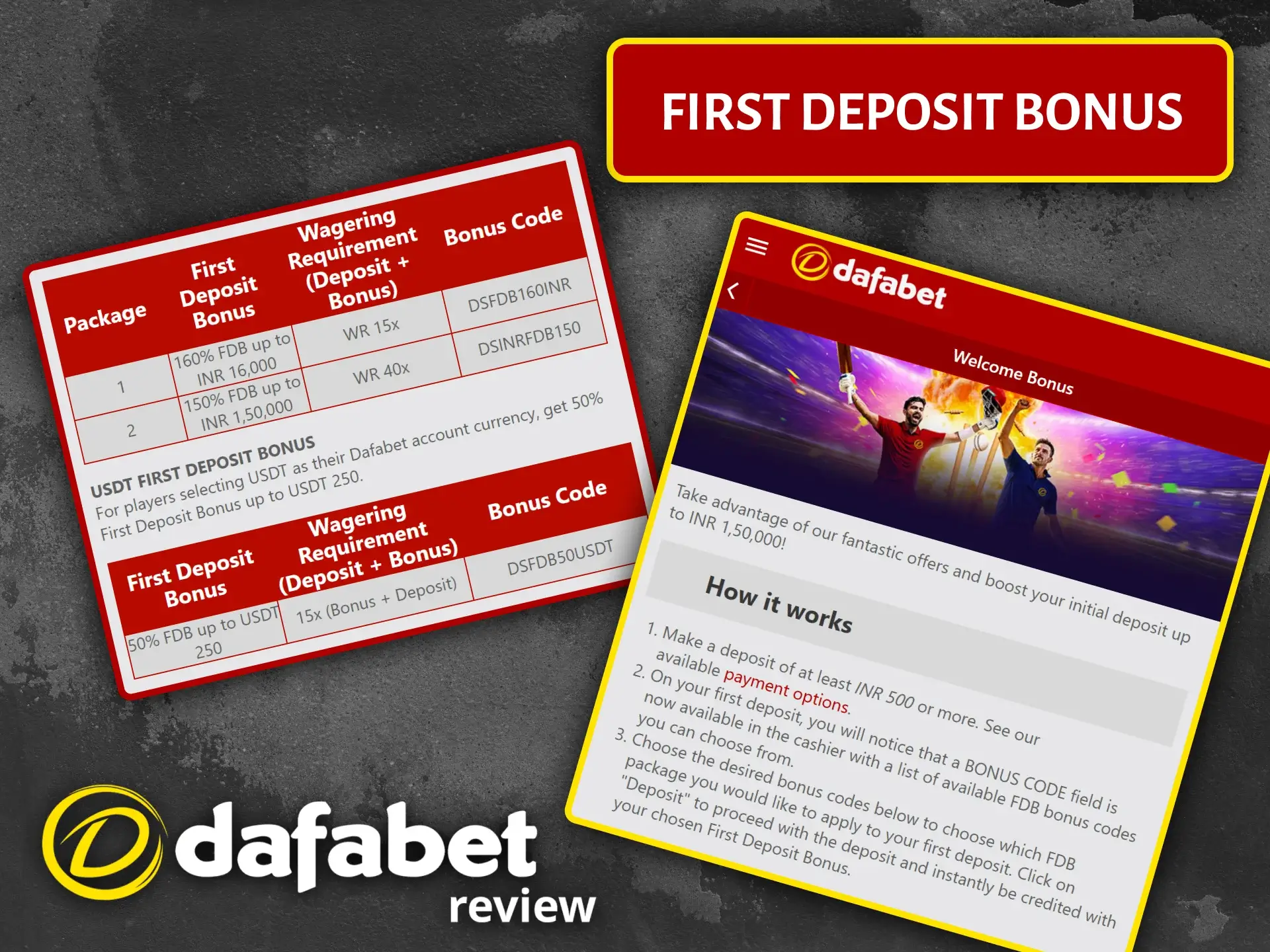 Make your first deposit at Dafabet to activate your exclusive starting bonus.