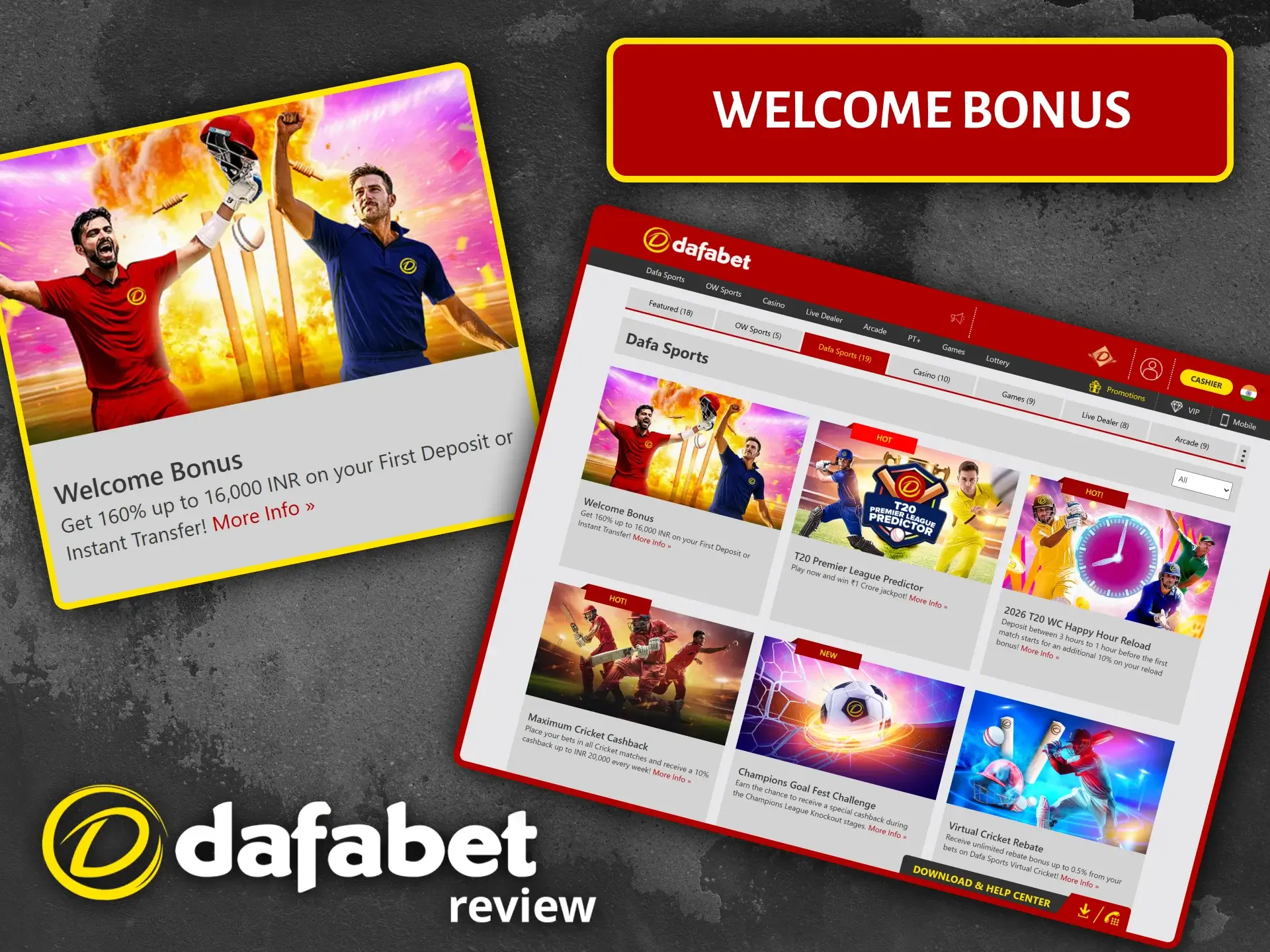 Find out how to get a Dafabet welcome bonus upon registration and start betting.