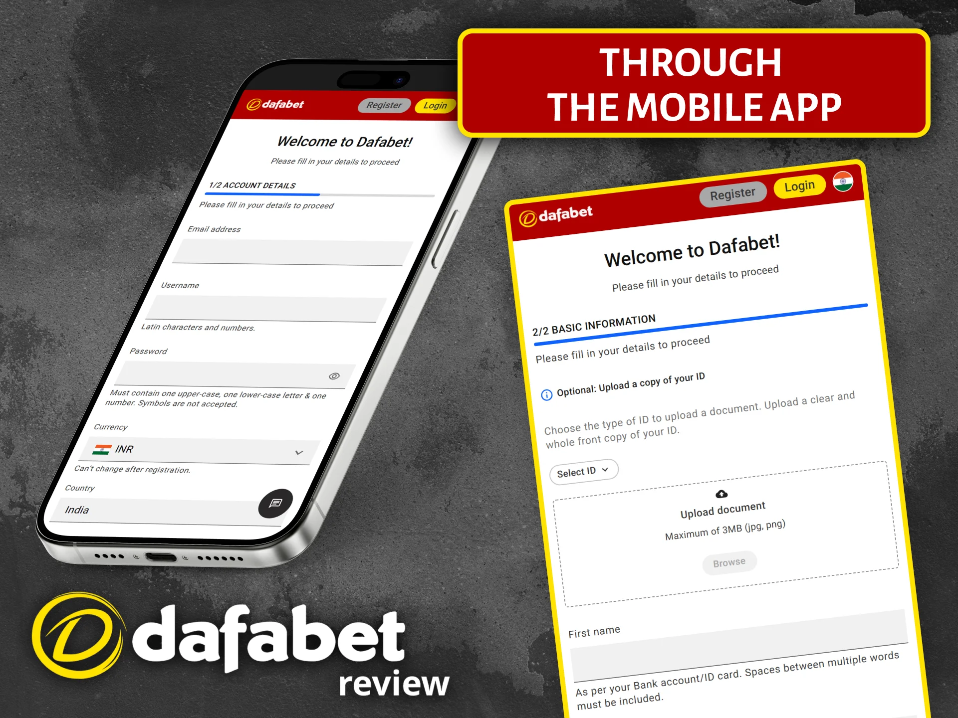Register at Dafabet Casino using the mobile app to start playing your favorite games.