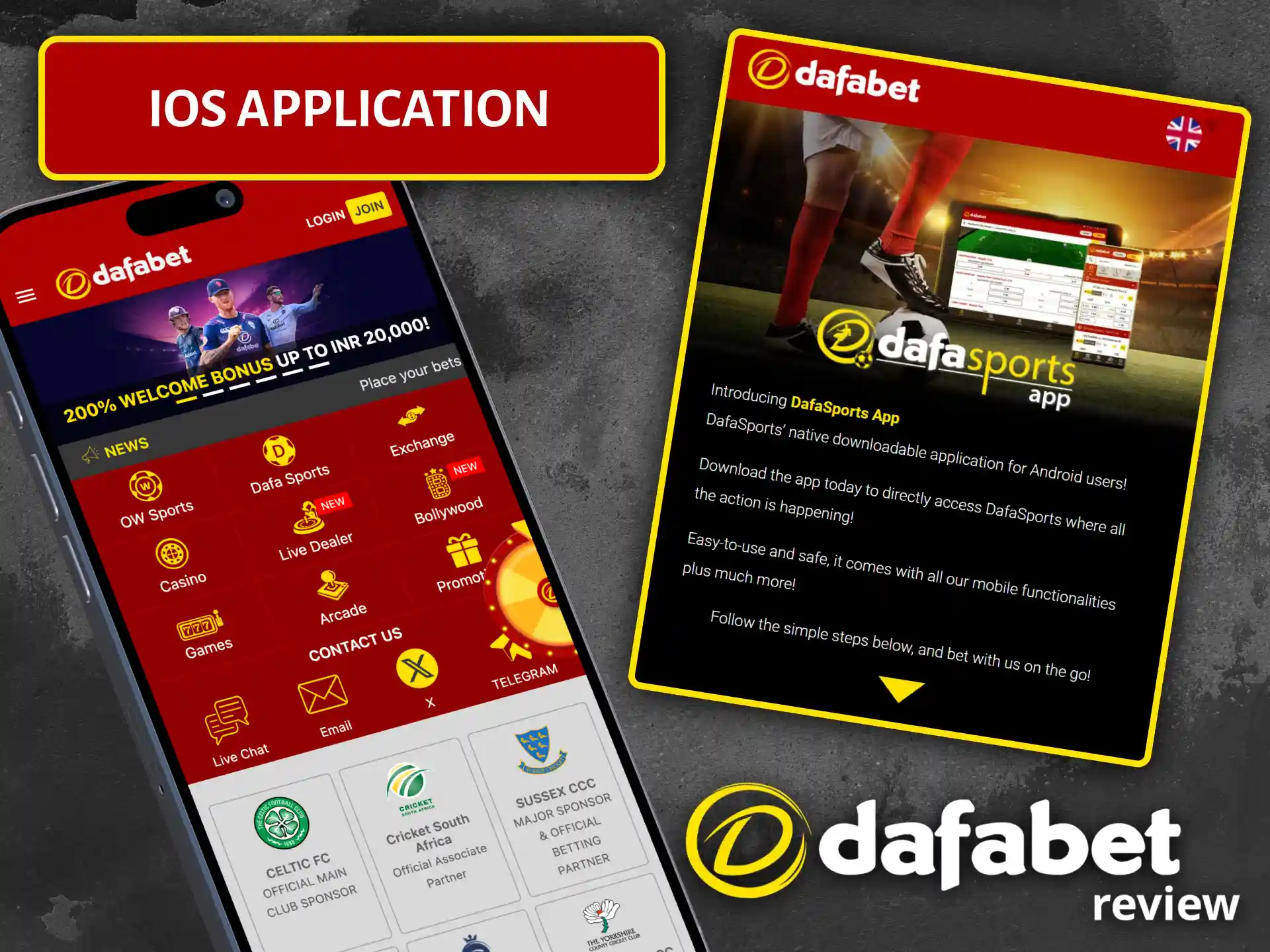 Download the Dafabet iOS app to enjoy premium casino games on your iPhone.